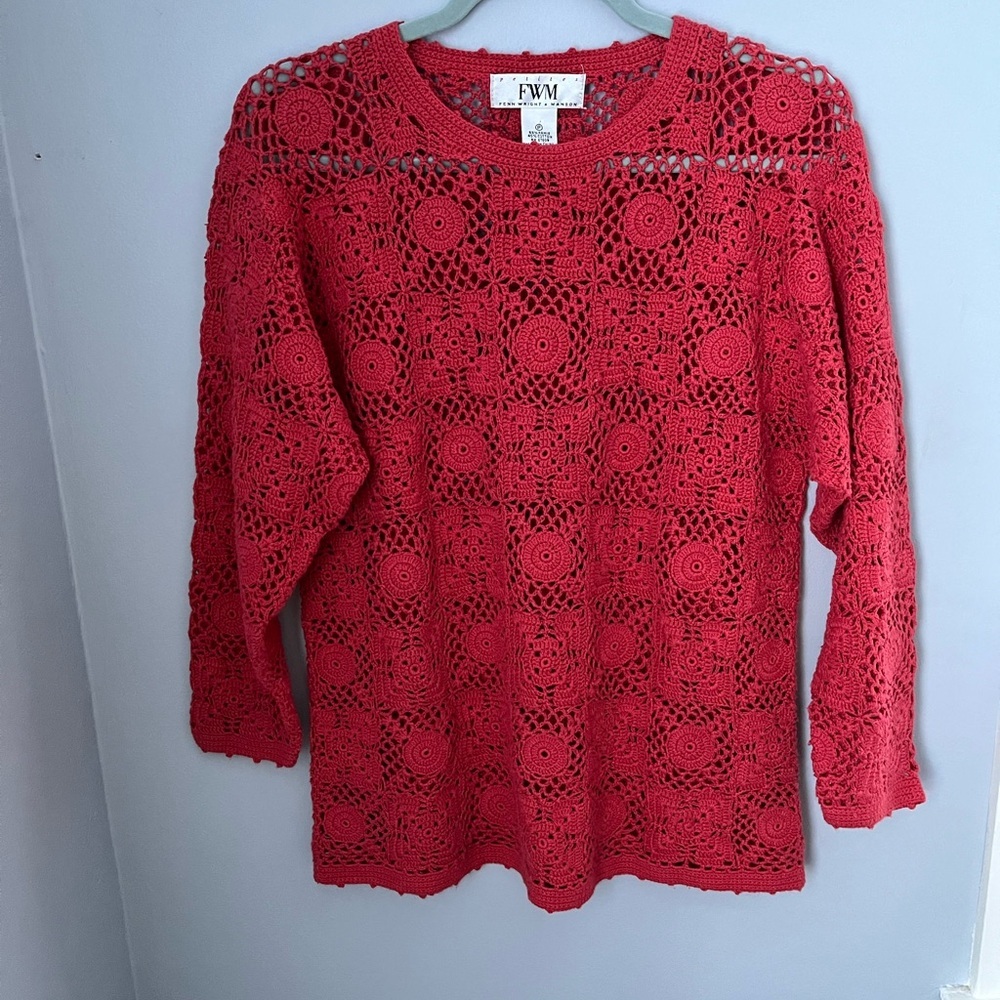 Fenn Wright Manson Pink Crochet‎ Top